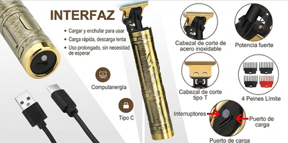 💈 Cortadora y Recortadora de Barba Profesional – ⚡ Potente, 🎯 Precisa y 🤫 Silenciosa